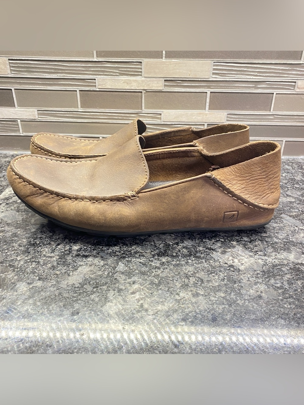 Sperry Brown Leather Men's Slip-On Driving Moccasins